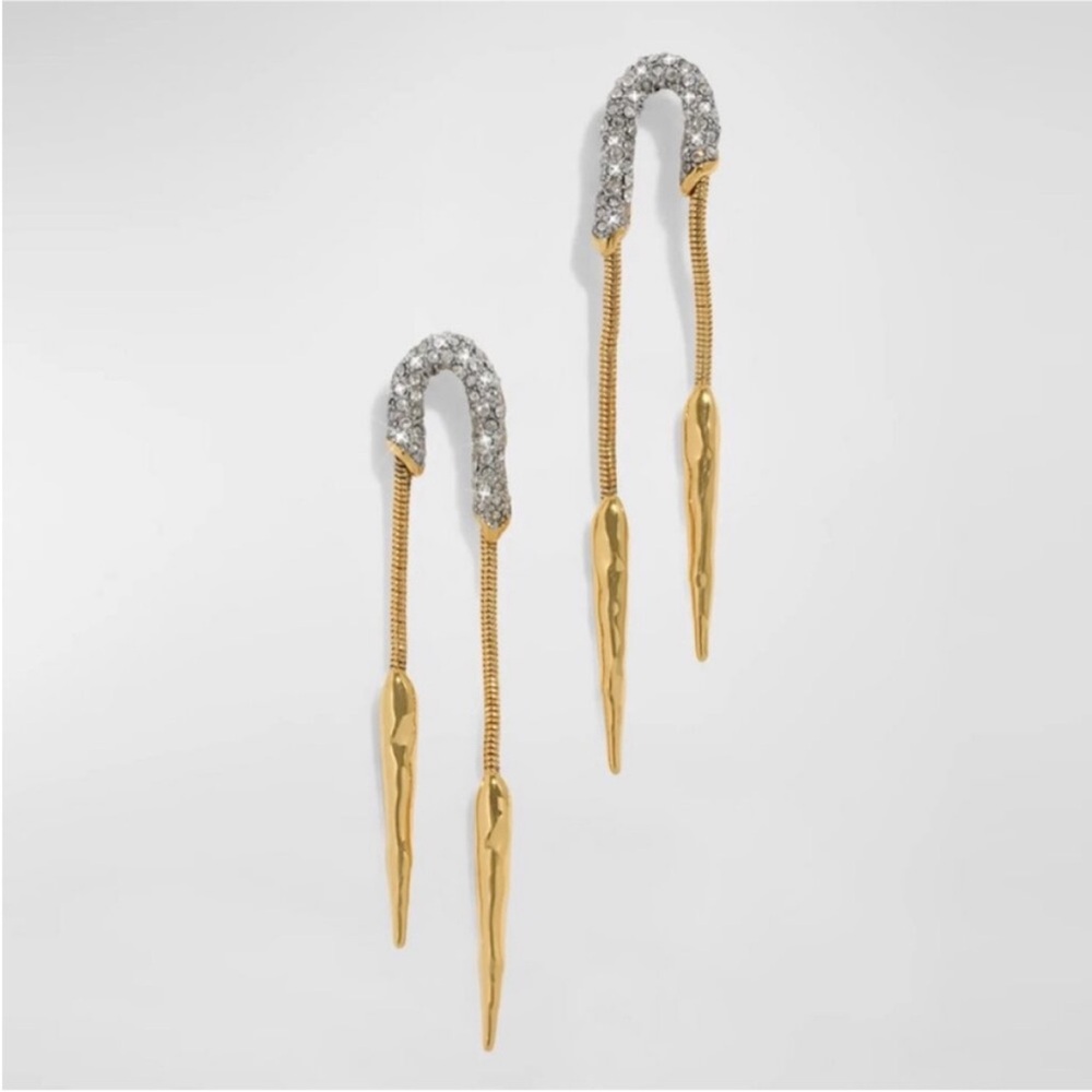 ALEXIS BITTAR • Solanales Crystal Snake Chained Spear Earrings